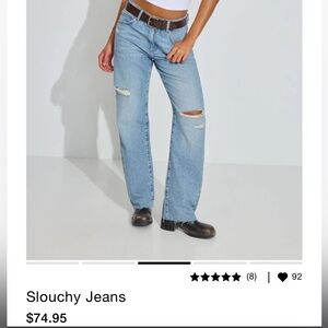 Garage low rise slouchy light wash denim jeans